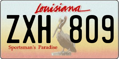 LA license plate ZXH809