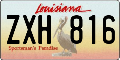 LA license plate ZXH816