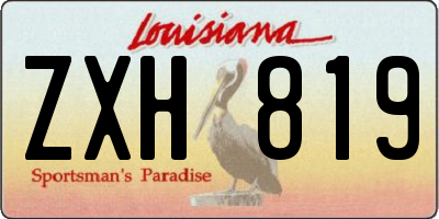LA license plate ZXH819