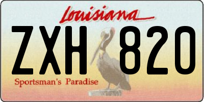 LA license plate ZXH820