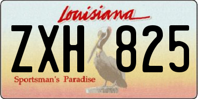 LA license plate ZXH825