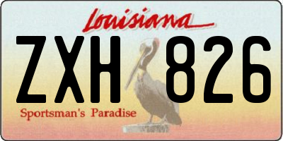 LA license plate ZXH826