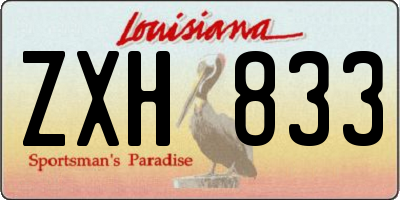 LA license plate ZXH833