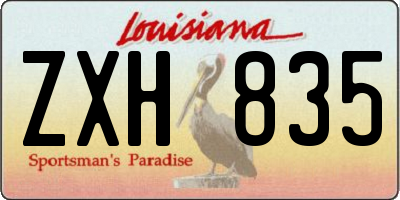 LA license plate ZXH835