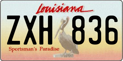 LA license plate ZXH836