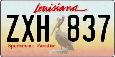 LA license plate ZXH837