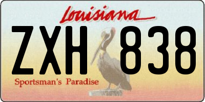 LA license plate ZXH838