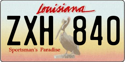 LA license plate ZXH840