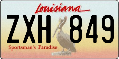 LA license plate ZXH849