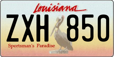 LA license plate ZXH850