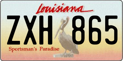 LA license plate ZXH865