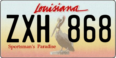 LA license plate ZXH868