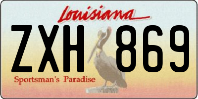 LA license plate ZXH869
