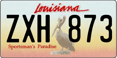 LA license plate ZXH873