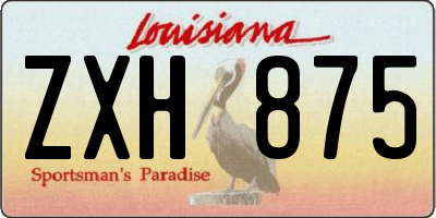 LA license plate ZXH875