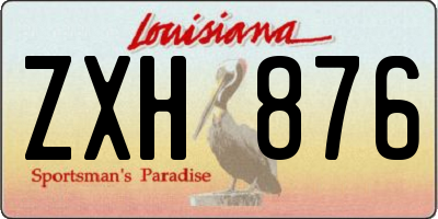 LA license plate ZXH876