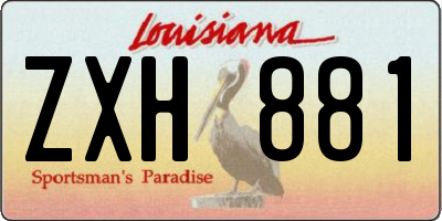 LA license plate ZXH881