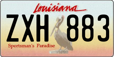 LA license plate ZXH883