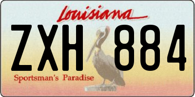 LA license plate ZXH884