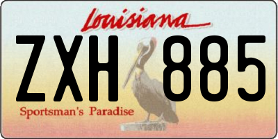 LA license plate ZXH885