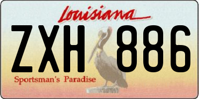 LA license plate ZXH886