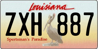 LA license plate ZXH887