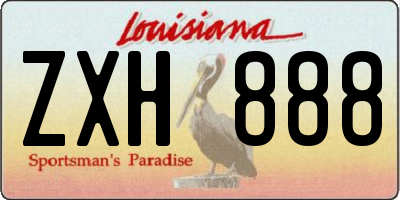 LA license plate ZXH888