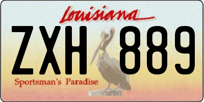 LA license plate ZXH889