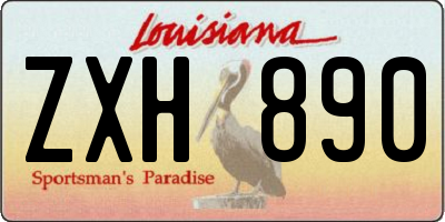 LA license plate ZXH890