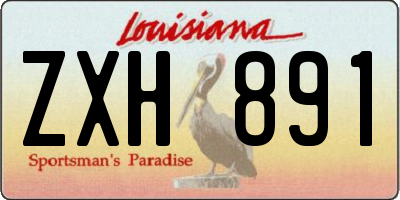 LA license plate ZXH891