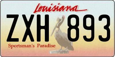 LA license plate ZXH893