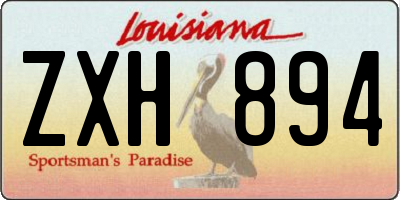 LA license plate ZXH894