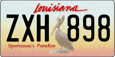 LA license plate ZXH898