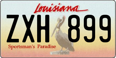 LA license plate ZXH899