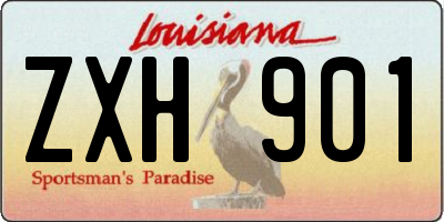 LA license plate ZXH901