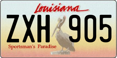 LA license plate ZXH905