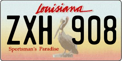 LA license plate ZXH908