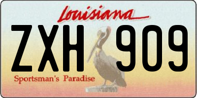 LA license plate ZXH909