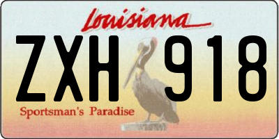 LA license plate ZXH918