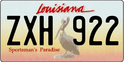 LA license plate ZXH922