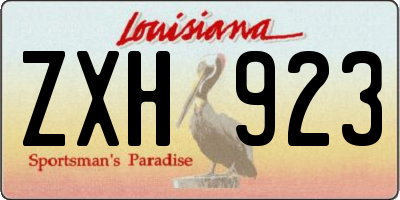 LA license plate ZXH923