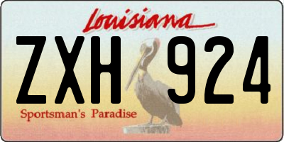 LA license plate ZXH924