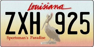 LA license plate ZXH925
