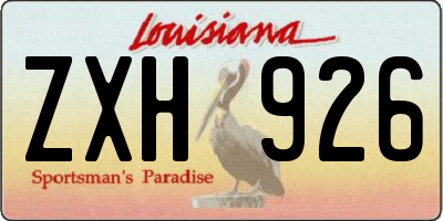 LA license plate ZXH926