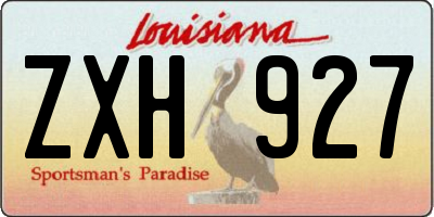 LA license plate ZXH927