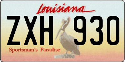 LA license plate ZXH930