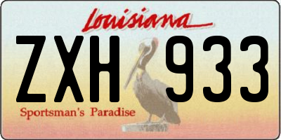 LA license plate ZXH933