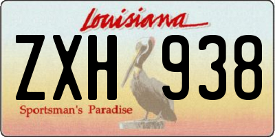 LA license plate ZXH938