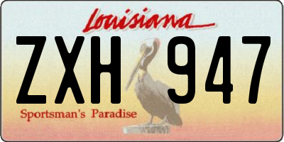 LA license plate ZXH947