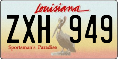 LA license plate ZXH949